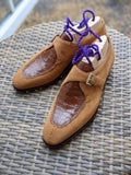Ascot Andre - Camel Suede & Cognac Crocodile - Ascot Shoes