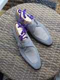 Ascot Andre - Light Grey Suede & Crocodile - Ascot Shoes