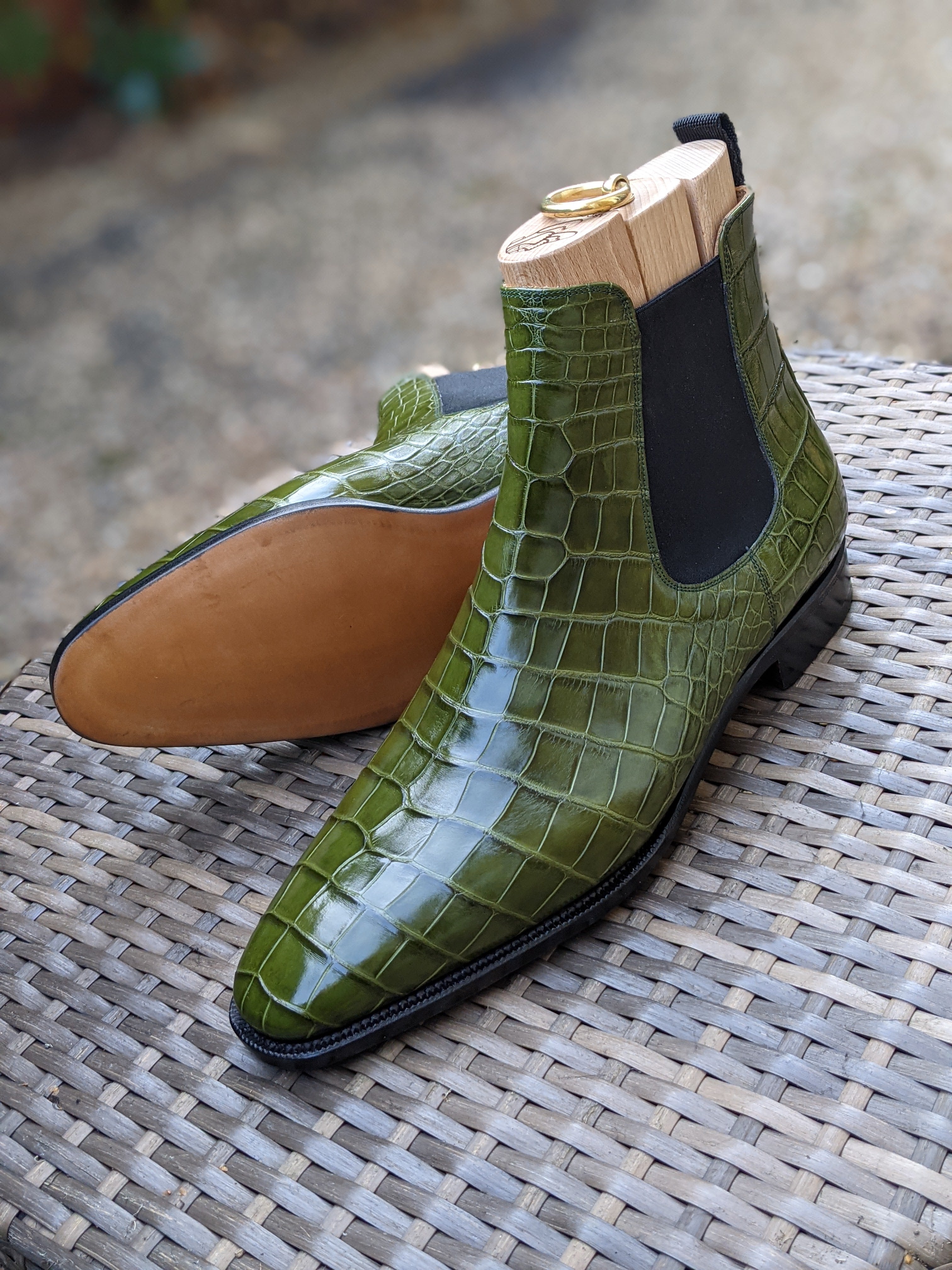 Ascot Chelsea Boots - Emerald Green - Ascot Shoes