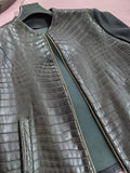Ascot Biker Jacket - Black Crocodile - Ascot Shoes