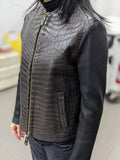 Ascot Biker Jacket - Black Crocodile - Ascot Shoes
