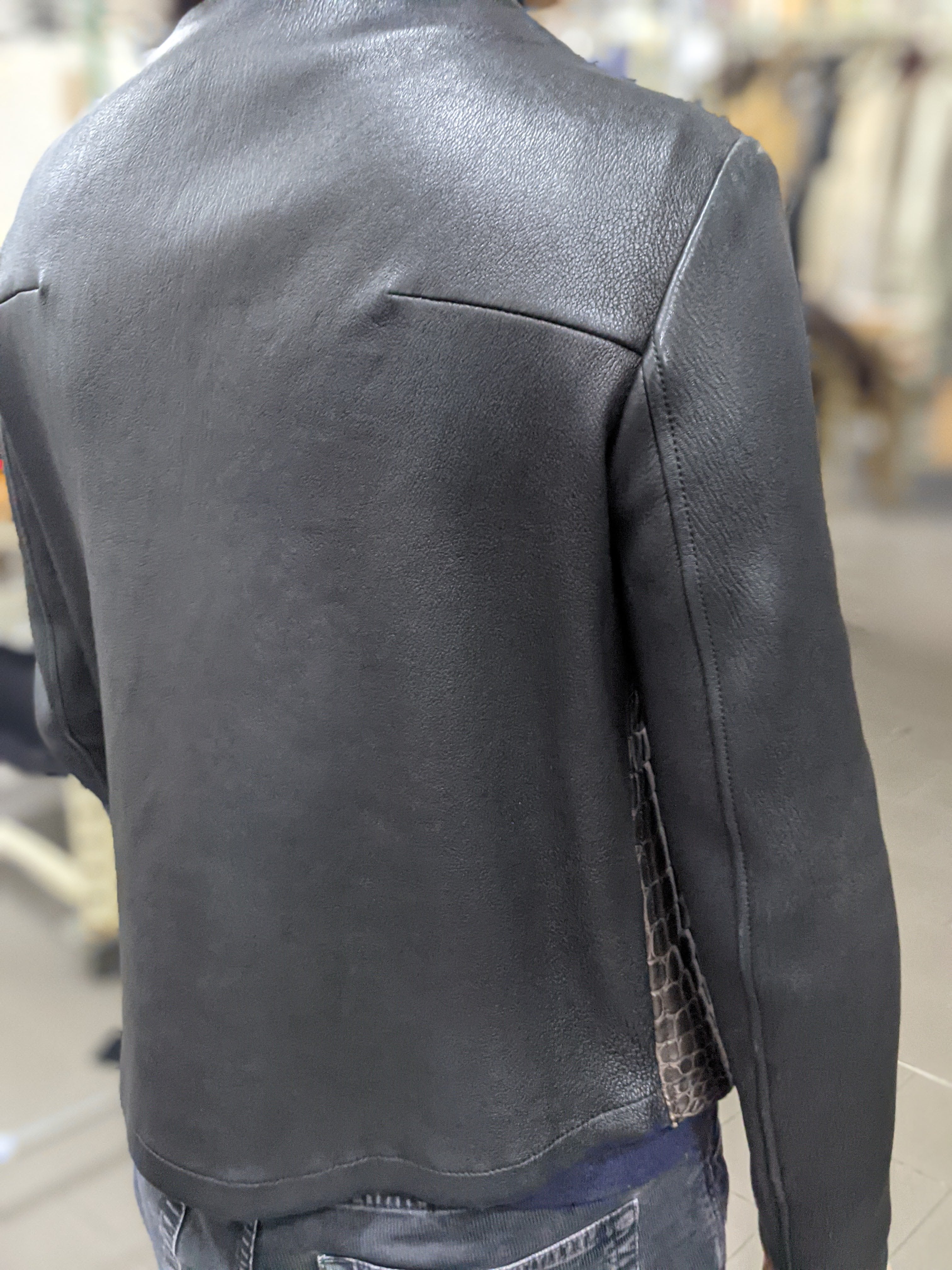Ascot Biker Jacket - Black Crocodile - Ascot Shoes