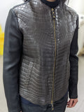 Ascot Biker Jacket - Black Crocodile - Ascot Shoes