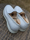 Ascot Cannes - Pure White Crocodile - Ascot Shoes