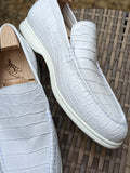 Ascot Cannes - Pure White Crocodile - Ascot Shoes