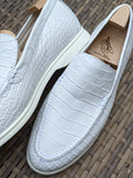 Ascot Cannes - Pure White Crocodile - Ascot Shoes