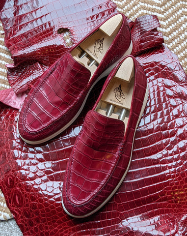 Ascot Cannes - Burgundy Crocodile