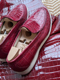 Ascot Cannes - Burgundy Crocodile - Ascot Shoes