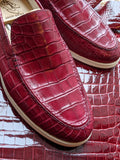 Ascot Cannes - Burgundy Crocodile - Ascot Shoes