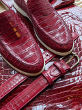 Ascot Cannes - Burgundy Crocodile - Ascot Shoes