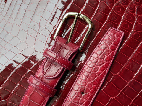 Bespoke Belt -  Burgundy Crocodile
