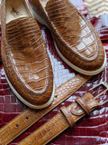 Bespoke Belt - Cognac Crocodile - Ascot Shoes