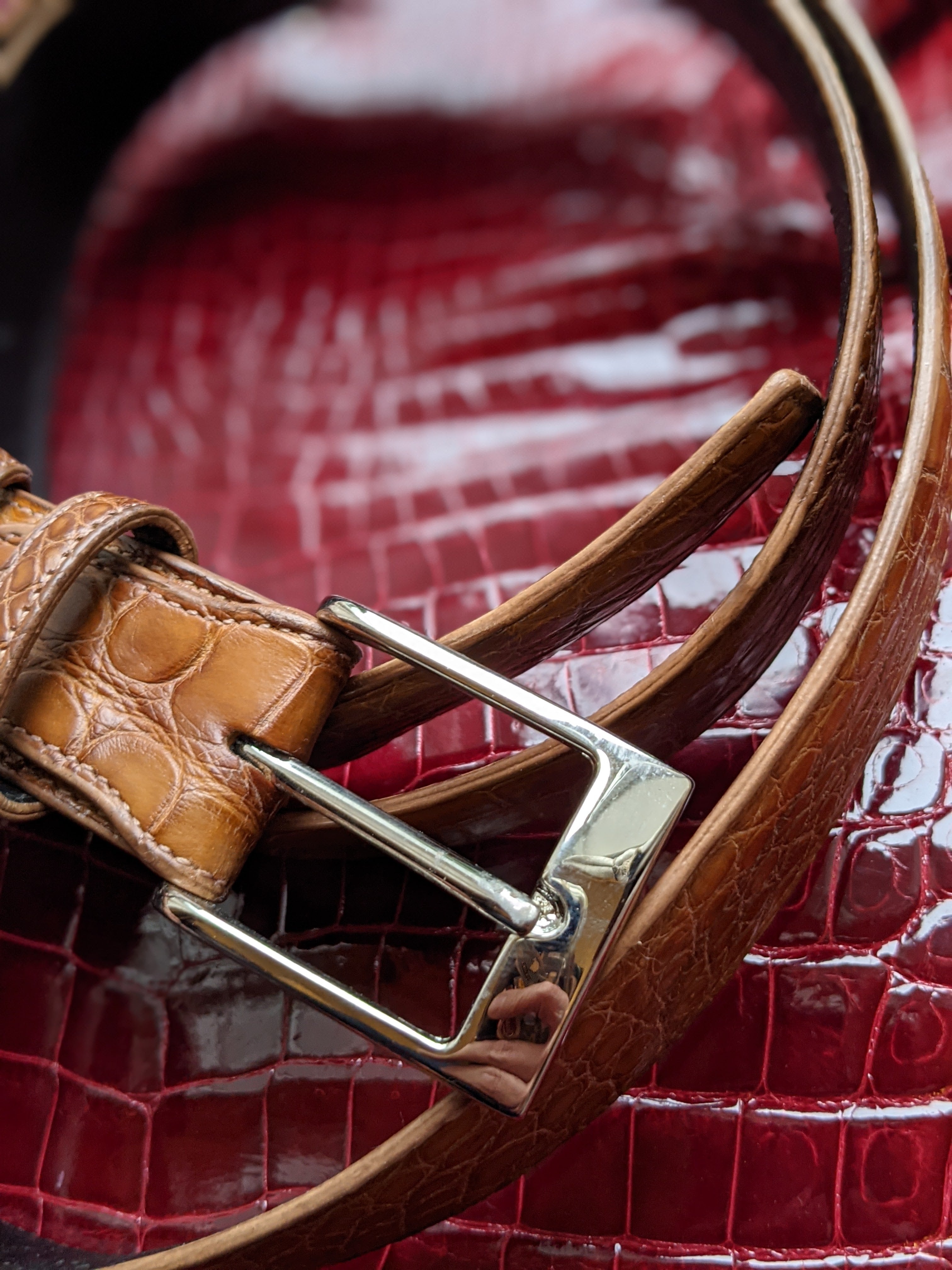 Bespoke Belt - Cognac Crocodile - Ascot Shoes