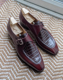 Ascot Andre - Bordeaux calf & bordeaux alligator - Ascot Shoes