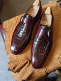 Ascot Andre - Bordeaux calf & bordeaux alligator - Ascot Shoes