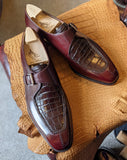 Ascot Andre - Bordeaux calf & bordeaux alligator - Ascot Shoes