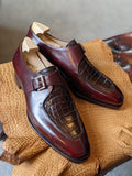 Ascot Andre - Bordeaux calf & bordeaux alligator - Ascot Shoes