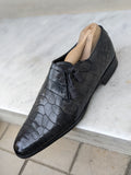 Ascot Pent - Grey Crocodile - Ascot Shoes