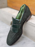Ascot Caddy - Dark Green Suede & Calf - Ascot Shoes