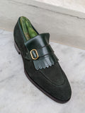 Ascot Caddy - Dark Green Suede & Calf - Ascot Shoes