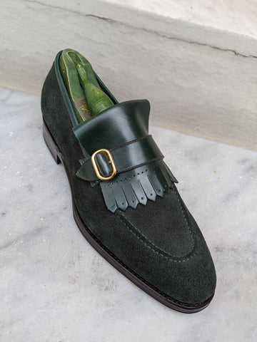 Ascot Caddy - Dark Green Suede & Calf