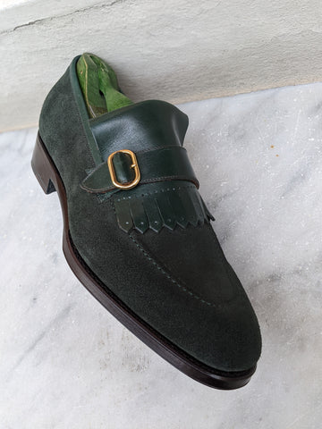 Ascot Caddy - Dark Green Suede & Calf