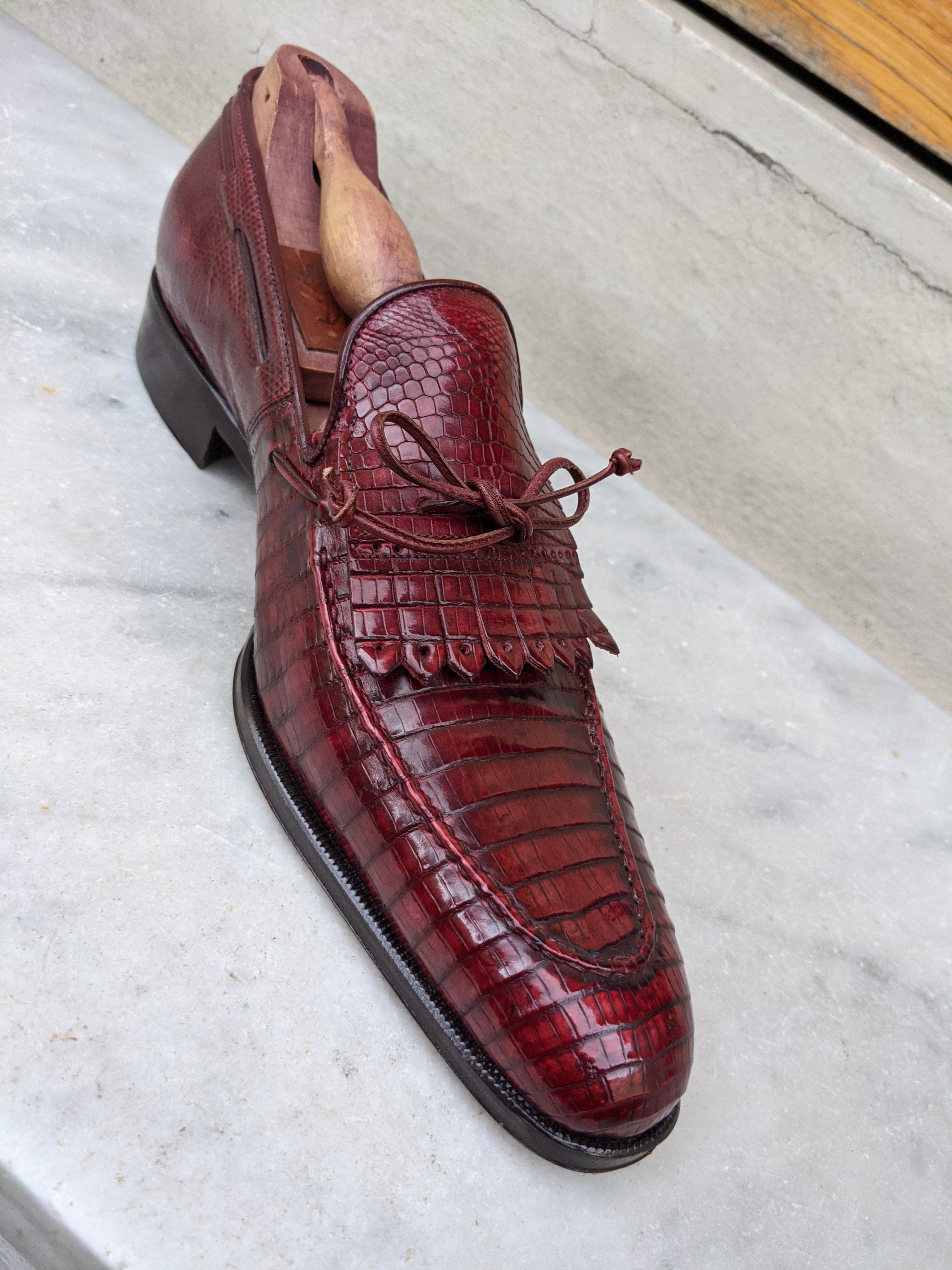 Ascot Bologna - Burgundy Lizard - Ascot Shoes