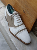 Ascot Parma - Suede & Beige Canvas - Ascot Shoes