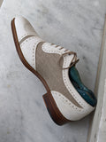 Ascot Parma - Suede & Beige Canvas - Ascot Shoes