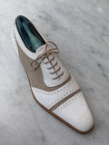 Ascot Parma - Suede & Beige Canvas - Ascot Shoes