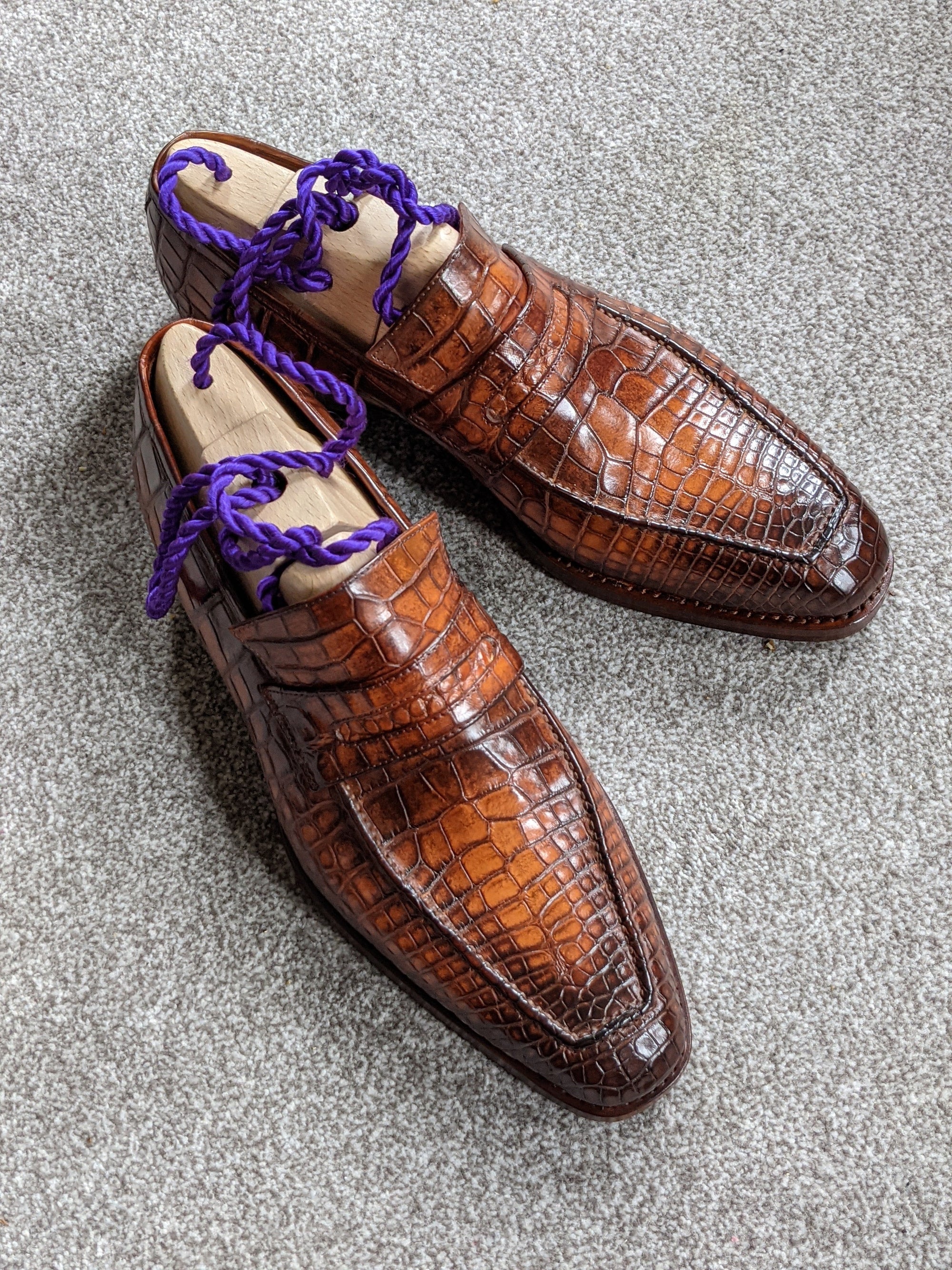 Ascot Ancona - Cognac Crocodile - Ascot Shoes