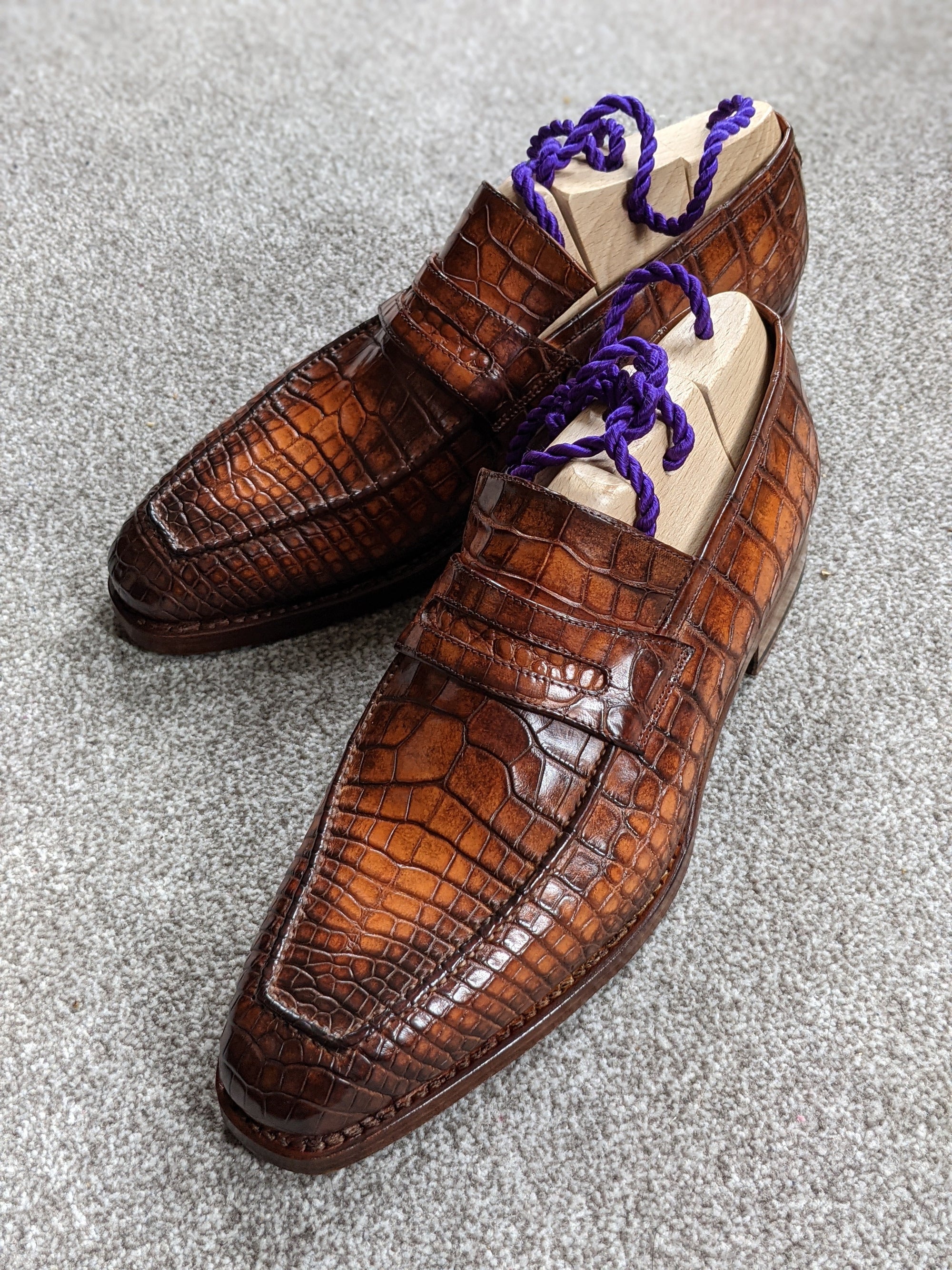 Ascot Ancona - Cognac Crocodile - Ascot Shoes