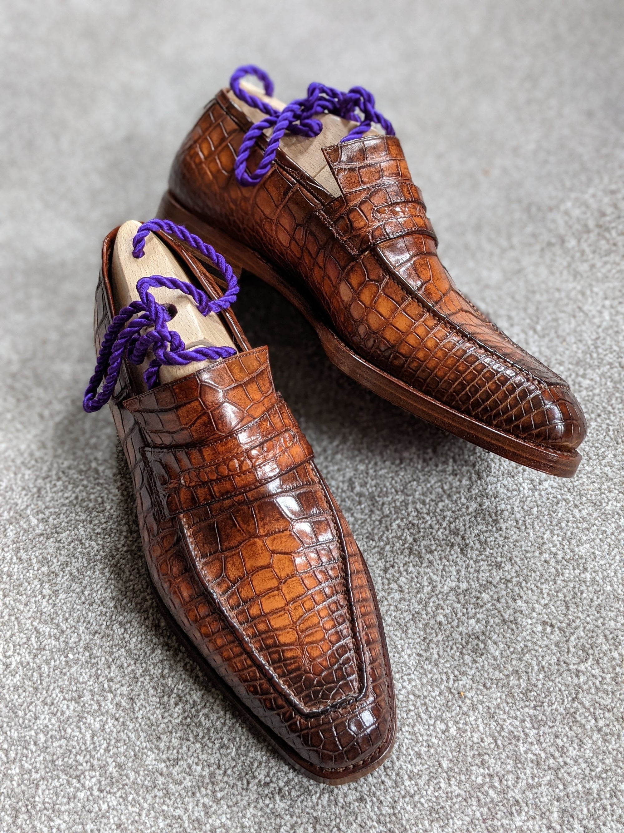 Ascot Ancona - Cognac Crocodile - Ascot Shoes