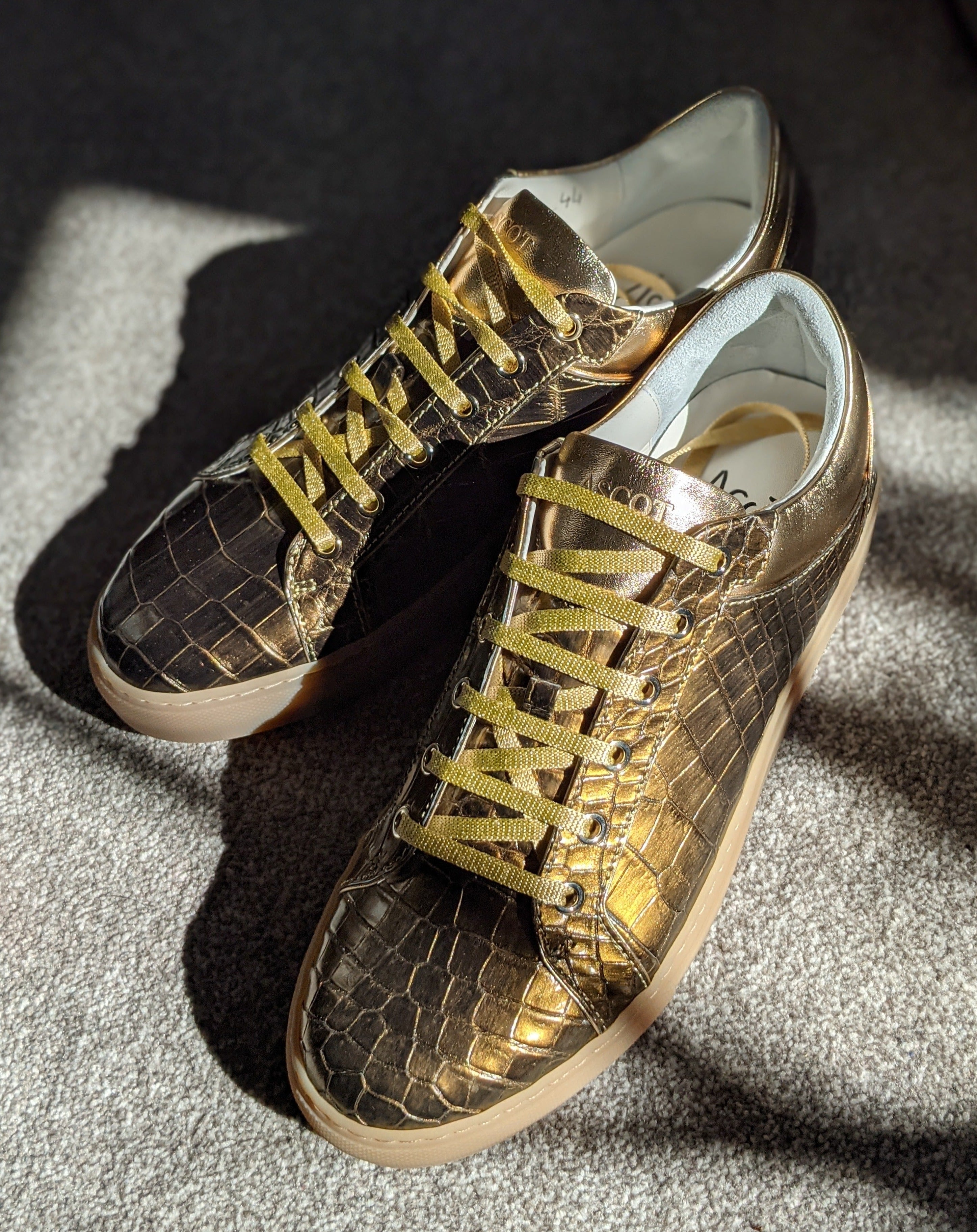 Ascot Sneakers - Deep Gold Alligator - Ascot Shoes