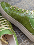 Ascot Sneakers - Olive Green Crocodile - Ascot Shoes