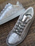Ascot Sneakers - Silver Alligator - Ascot Shoes