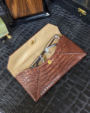 Sunglass Case - Cognac Crocodile - Ascot Shoes