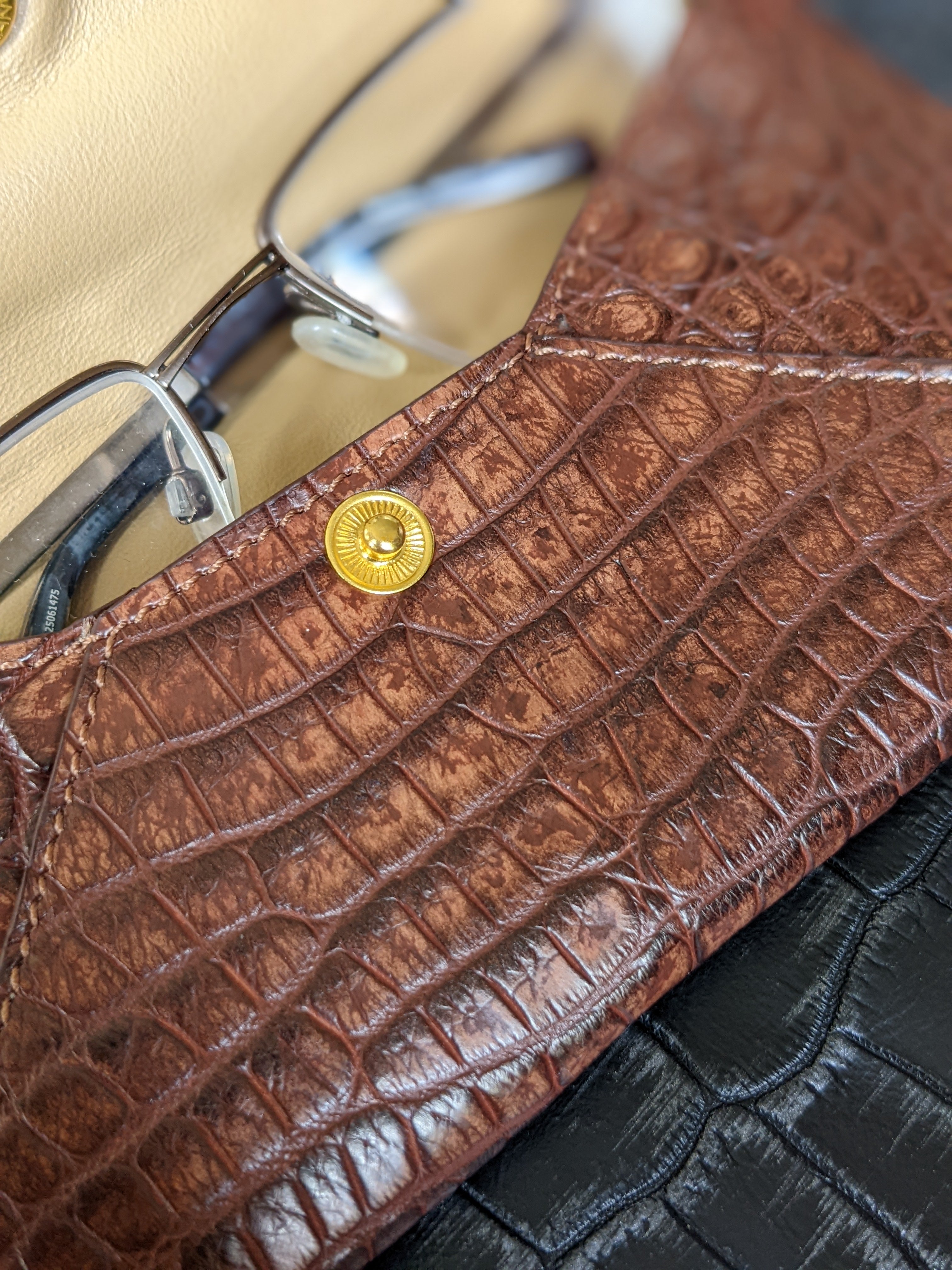 Sunglass Case - Cognac Crocodile - Ascot Shoes