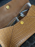 Sunglass Case - Beige Crocodile - Ascot Shoes
