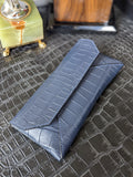 Sunglass Case - Blue Crocodile - Ascot Shoes
