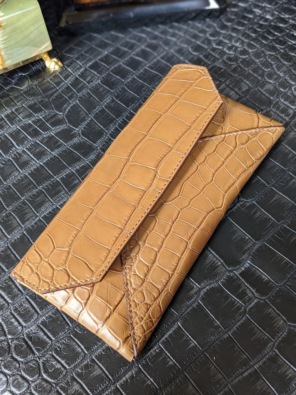 Sunglass Case - Tan Crocodile - Ascot Shoes