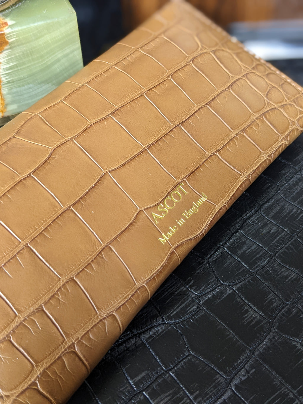 Sunglass Case - Tan Crocodile - Ascot Shoes