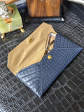 Sunglass Case - Navy Blue Crocodile - Ascot Shoes