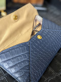 Sunglass Case - Navy Blue Crocodile - Ascot Shoes