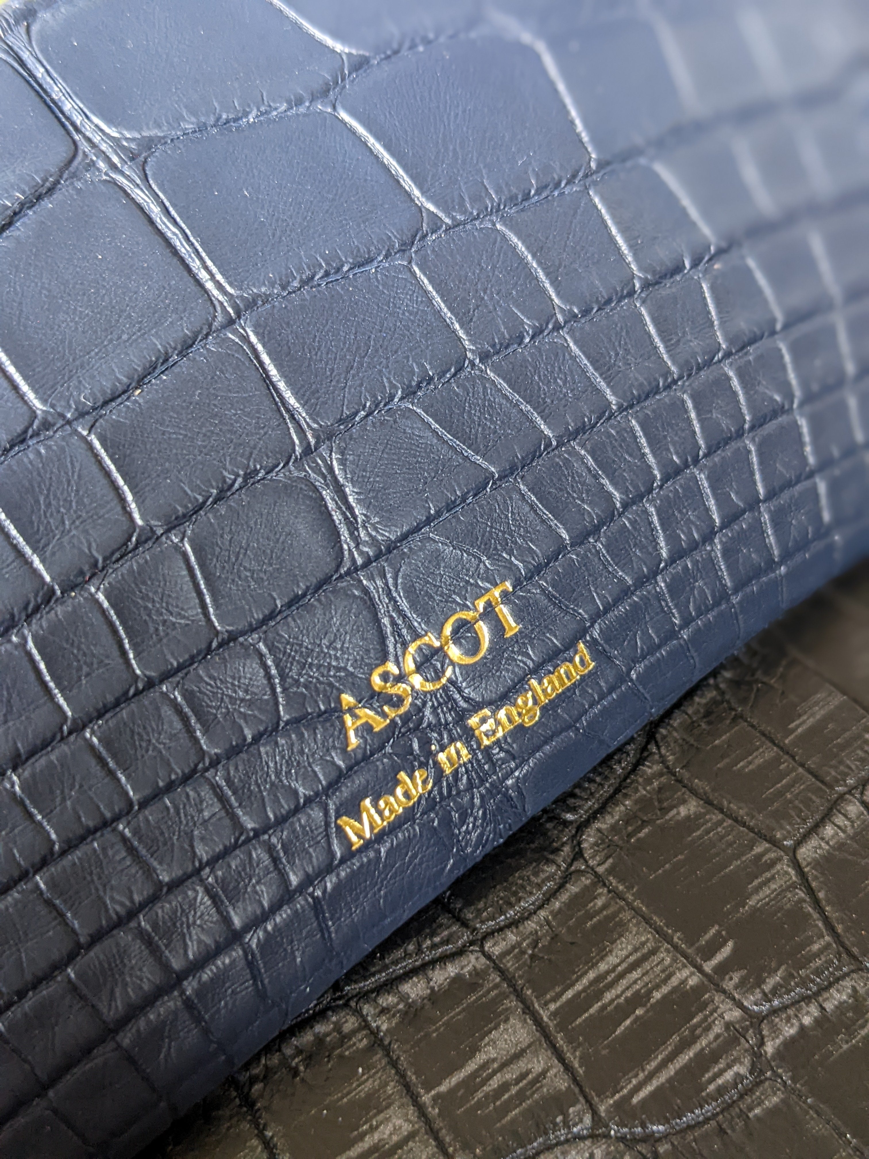 Sunglass Case - Navy Blue Crocodile - Ascot Shoes
