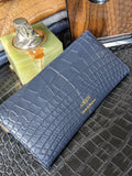 Sunglass Case - Navy Blue Crocodile - Ascot Shoes