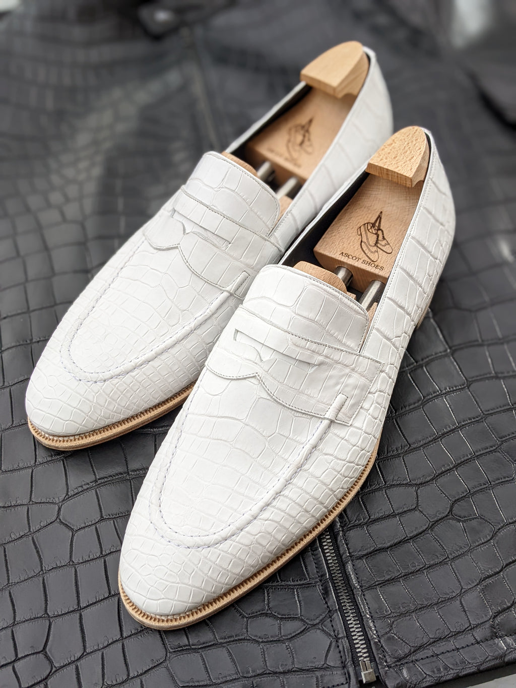 Ascot Sinatra - White Alligator - Ascot Shoes