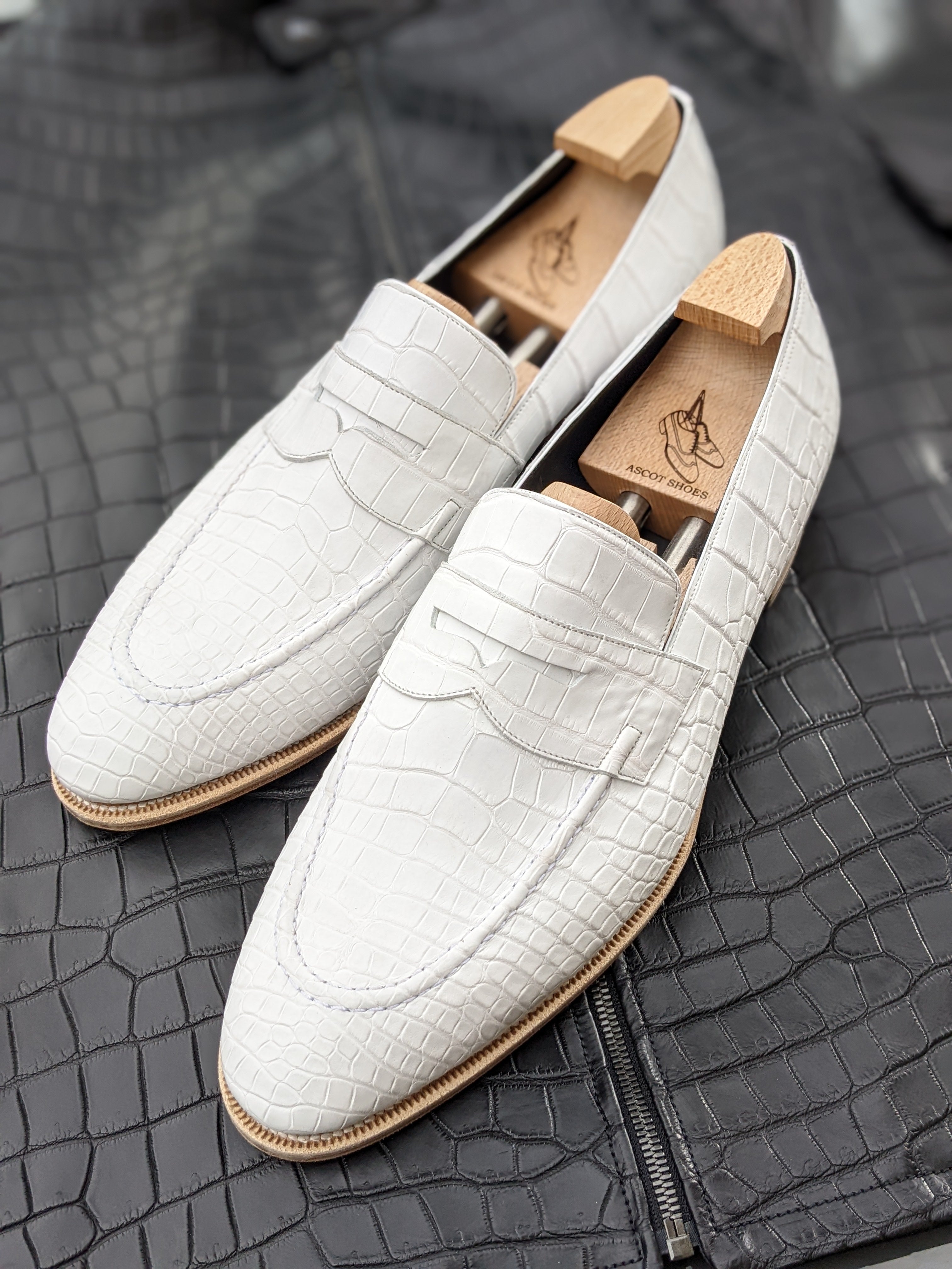 Ascot Sinatra - White Alligator - Ascot Shoes