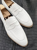 Ascot Sinatra - White Alligator - Ascot Shoes