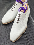 Ascot Wholecut - White Alligator - Ascot Shoes